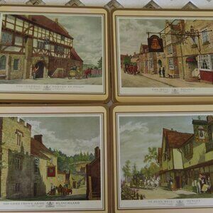 Set 4 Tablemats Old English Inns Vintage (K712)